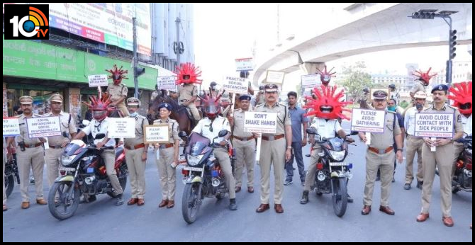 hyderabad police key role to stop corona virus spread