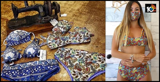 Protection + Fashion: Trikini - A Bikini With Matching Face Mask Is The New Style In Italy