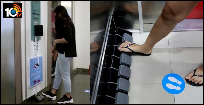 A Thailand Mall Has Swapped Buttons With Foot Pedals In Elevators, To Maintain Zero Contact