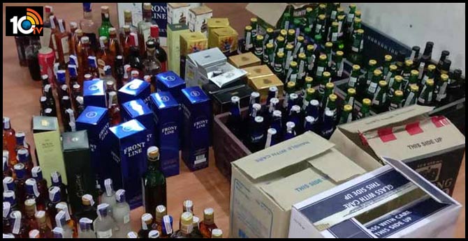 Alcohol was stolen at the police station in karimnagar