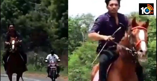 BJP MLA Niranjan Kumar son rides horse amid lockdown