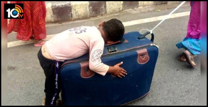 Pic Of Migrant Child Sleeping On Suitcase Goes Viral, Internet Asks 'What Atmanirbhar Bharat?'