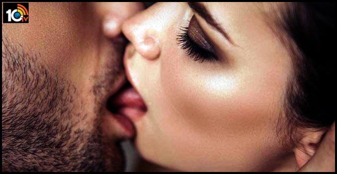 drunk woman bites lover tongue