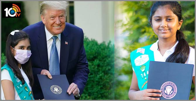 తెలుగమ్మాయిని మెచ్చుకుని,సత్కరించిన ట్రంప్