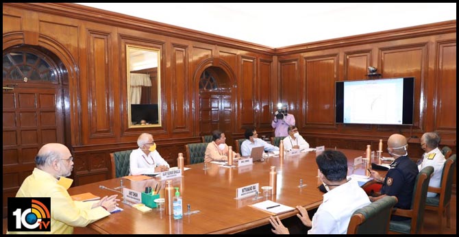 Union Minister AmitShah held review meeting with higher officials on Cyclone
