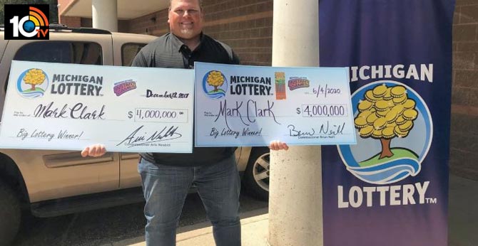 Michigan man  Mark Clark wins second $4 million instant lottery prize in the last 3 years