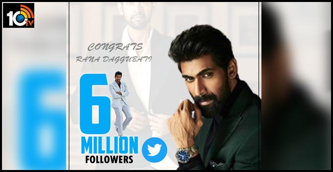 Handsome hunk Rana Daggubati crossed 6 Million Followers Mark on Twitter