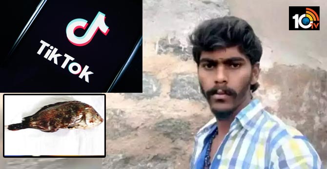 Karnataka student doing tiktok video Swallow with the fish 