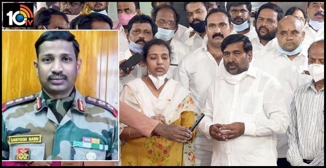CM KCR promised to support our family says Colonel Santosh Babu's wife santoshi