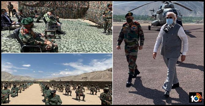 Modi Visit Ladakh Accompanied By CDS Bipin Rawat And Army Chief