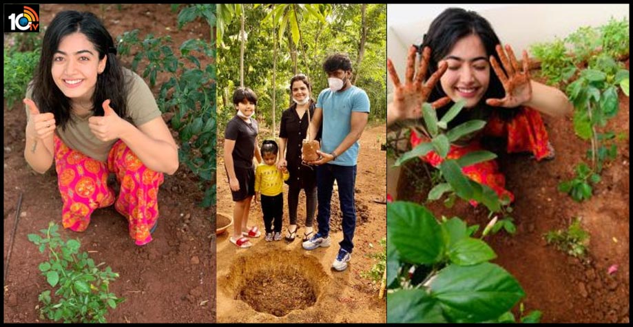 actress-rashmika-and-director-sampath-nandi-plant-sapling-under-green-india-challenge1