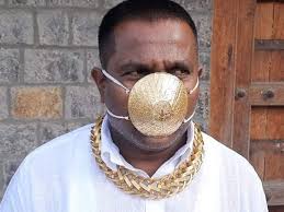Luxury Face Masks india gold silver diamonds