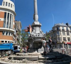 Heart of Belgian city mayor found entombed in fountain
