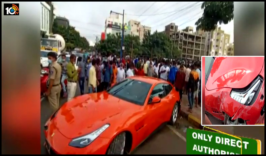 జూబ్లీహిల్స్లో ఫెరారీ కారు బీభత్సం జూబ్లీహిల్స్లో ఫెరారీ కారు బీభత్సం