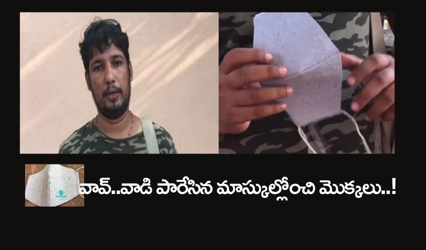Eco friendly mask : వాడి పారేసిన మాస్కుల్లోంచి మొక్కలు Eco friendly mask : వాడి పారేసిన మాస్కుల్లోంచి మొక్కలు