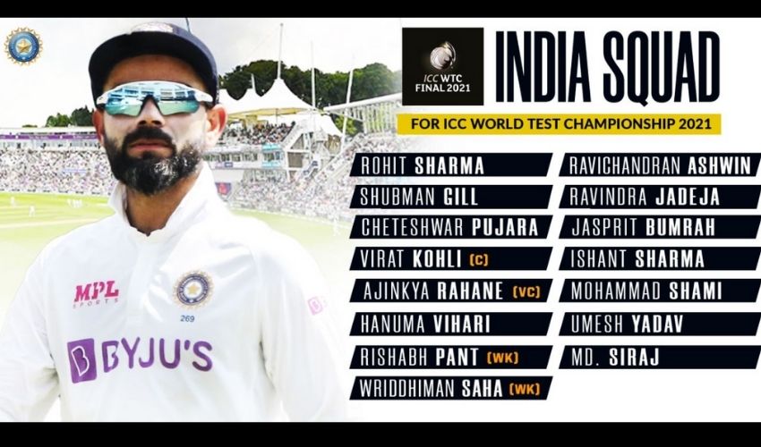 ICC WTC final: వరల్డ్ ఛాంపియన్షిప్కు టీమిండియా బృందాన్ని అనౌన్స్ చేసిన బీసీసీఐ ICC WTC final: వరల్డ్ ఛాంపియన్షిప్కు టీమిండియా బృందాన్ని అనౌన్స్ చేసిన బీసీసీఐ