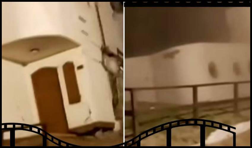 Caught On Camera Two Storey House Falls Collapses Into Sea