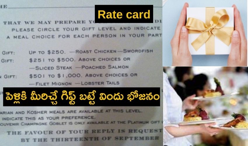 Rate Card For Wedding Party