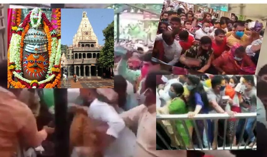 Ujjain Mahakaleswara Temple Stampede Amid Vip Visits Injures Many