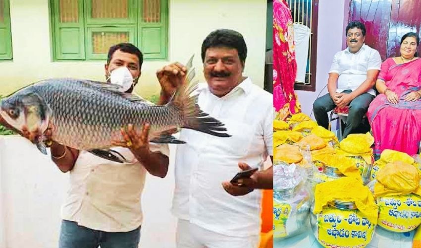 Ashadam : గోదారోళ్ళ ఆషాడం సారె అదిరింది..టన్నుచేపలు..10మేకపోతులు..బిందెలకొద్దీ స్వీట్లు Ashadam : గోదారోళ్ళ ఆషాడం సారె అదిరింది..టన్నుచేపలు..10మేకపోతులు..బిందెలకొద్దీ స్వీట్లు