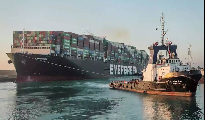 Ever Given Container Ship Is Traveling Back Through The Suez Canal 4 Months