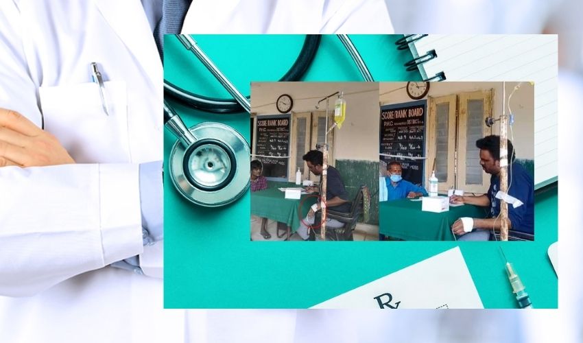 Hat off to you Doctor : చేతికి సెలైన్ పెట్టుకుని కూడా రోగులకు వైద్యం..హ్యాట్సాఫ్ డాక్టర్ Hat off to you Doctor : చేతికి సెలైన్ పెట్టుకుని కూడా రోగులకు వైద్యం..హ్యాట్సాఫ్ డాక్టర్