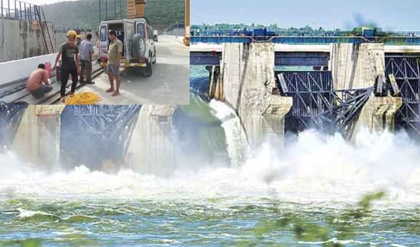 Pulichintala Project : పులిచింతల ప్రాజెక్ట్ వద్ద కొనసాగుతున్న మరమ్మతులు Pulichintala Project : పులిచింతల ప్రాజెక్ట్ వద్ద కొనసాగుతున్న మరమ్మతులు