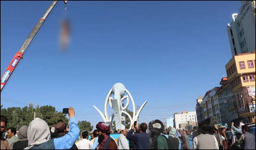 A Lesson For Kidnappers Taliban Hang 4 Bodies From Cranes In Afghan City's Main Square