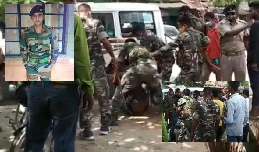 Jawan Beaten By Police : జవాన్ను బూటుకాళ్లతో తన్నిన పోలీసులు.. Jawan Beaten By Police : జవాన్ను బూటుకాళ్లతో తన్నిన పోలీసులు..