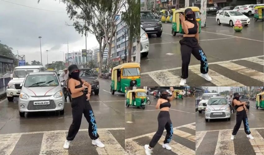 Indore Woman Dances At Traffic Signal
