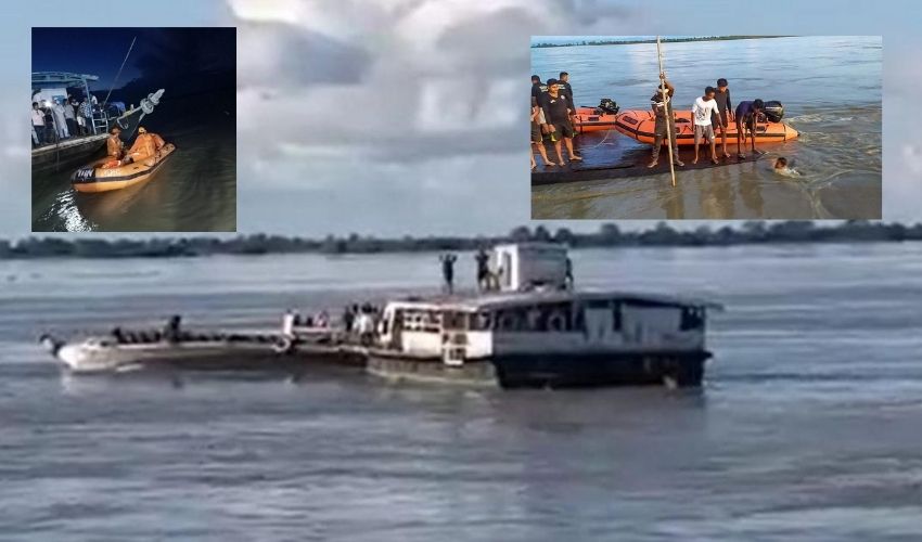 Two Boats Accident In Brahmaputra River