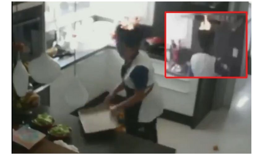 Viral video : కిచెన్లో మహిళ నెత్తిన మంటలు..ఎలా వచ్చాయి? వీడియో వైరల్ Viral video : కిచెన్లో మహిళ నెత్తిన మంటలు..ఎలా వచ్చాయి? వీడియో వైరల్
