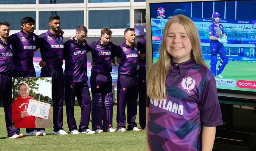 12 Years  Girl's Design To Scotland's Cricket Team T20 World Cup