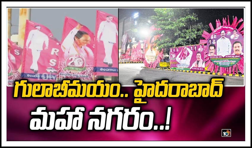 గులాబీమయం.. హైదరాబాద్ మహా నగరం..!