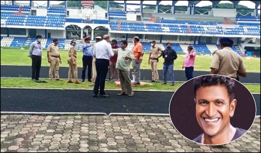Puneeth Rajkumar Body At Kanteerva Stadium For Final Respects