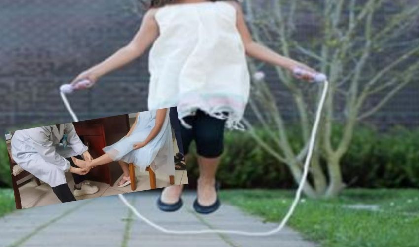 Skipping Effect At 13 Years Girl