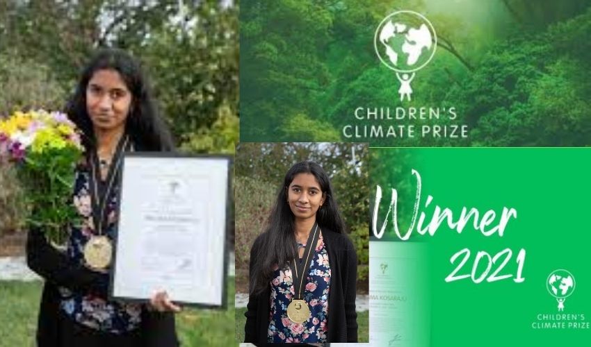 Inidan Girl Reshma Kosaraju Win Childrens Climate Prize
