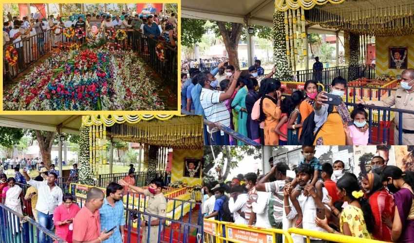 Puneeth Rajkumar : కంఠీరవ స్టేడియంకు బారులు తీరిన అభిమానులు Puneeth Rajkumar : కంఠీరవ స్టేడియంకు బారులు తీరిన అభిమానులు