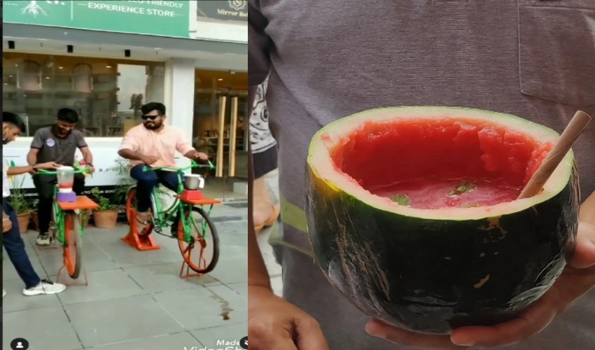 Variety Juice Shop: సైకిల్ తొక్కితేనే జ్యూస్ వస్తుంది: వెరైటీ జ్యూస్ బార్ Variety Juice Shop: సైకిల్ తొక్కితేనే జ్యూస్ వస్తుంది: వెరైటీ జ్యూస్ బార్