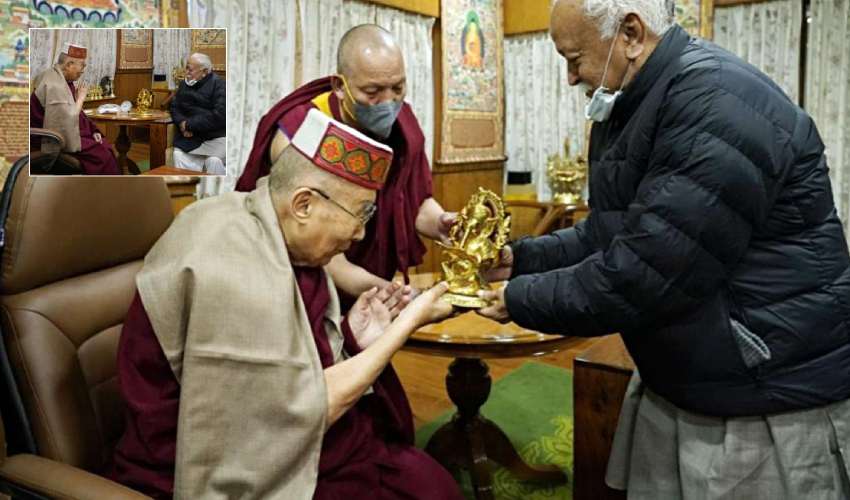 Mohan Bhagawat Meets Dalai Lama