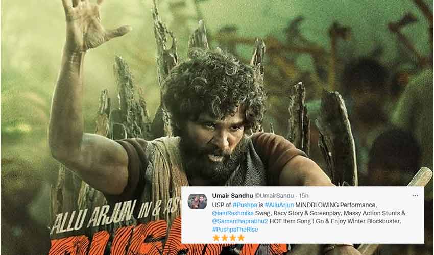 Pushpa 1 : పుష్ప రివ్యూ, అదిరిపోయిందంటున్న ఉమైర్ సంధు Pushpa 1 : పుష్ప రివ్యూ, అదిరిపోయిందంటున్న ఉమైర్ సంధు