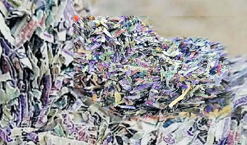 Torned Currency Notes On Road