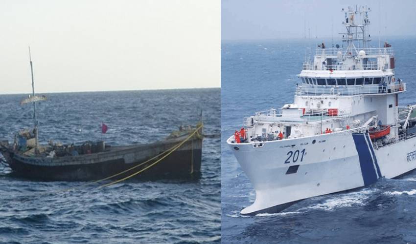 Indian Coast Guard : పది మందితో భారత జలాల్లోకి ప్రవేశించిన పాక్ పడవ.. పట్టుకున్న అధికారులు Indian Coast Guard : పది మందితో భారత జలాల్లోకి ప్రవేశించిన పాక్ పడవ.. పట్టుకున్న అధికారులు
