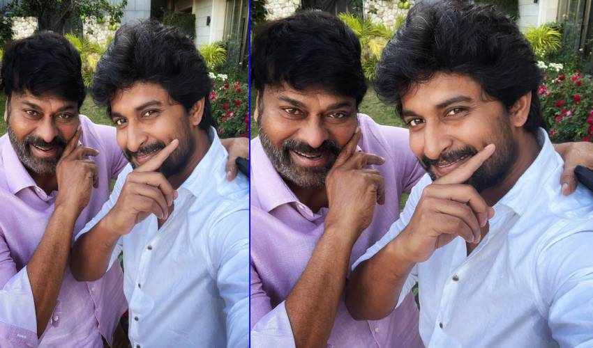Nani-Chiranjeevi : మెగాస్టార్తో కలిసి మీసం మెలేసిన నేచురల్ స్టార్.. Nani-Chiranjeevi : మెగాస్టార్తో కలిసి మీసం మెలేసిన నేచురల్ స్టార్..