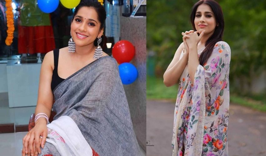 Rashmi gautham : సాదా చీరల్లో సోయగాలు చూపిస్తున్న రష్మీ