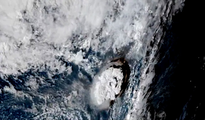Watch Satellite Video Of Massive Volcanic Eruption In Tonga