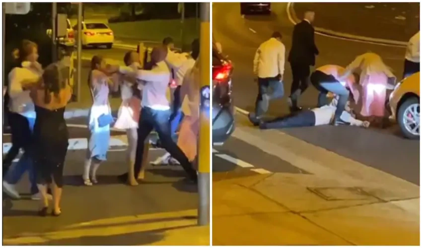 Guests At Reception In Australia Get Into Street Brawl In Viral Video