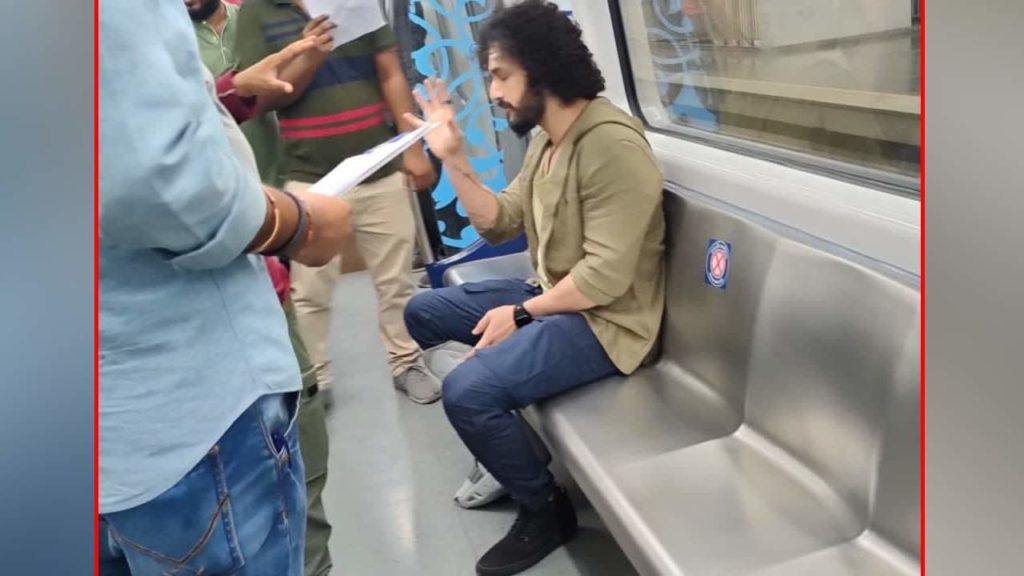 Akhil Akkineni Spotted In Hyderabad Metro Rail For Agent Shoot