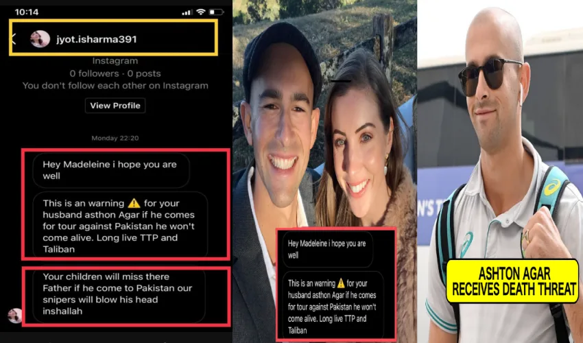 Australia All Rounder Ashton Agar Receives Death Threat In Wife’s Social Media Handle Ahead Of Australia Vs Pakistan Series (3)