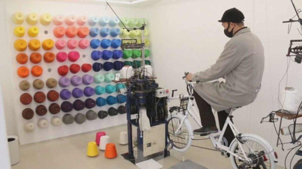 Japanese Factory Lets You Knit Your Own Socks By Riding A Bicycle